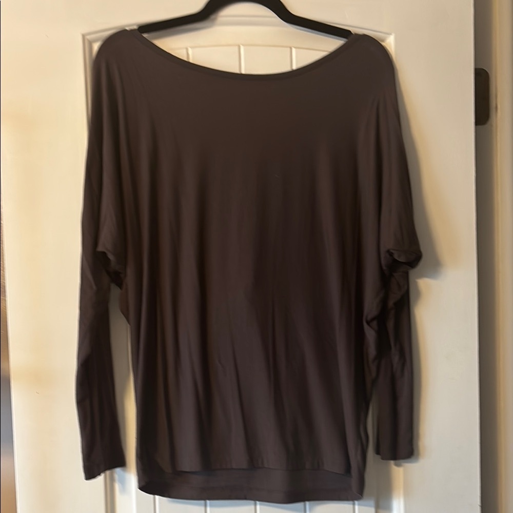 Vince Gray Oversized Long Sleeve Blouse